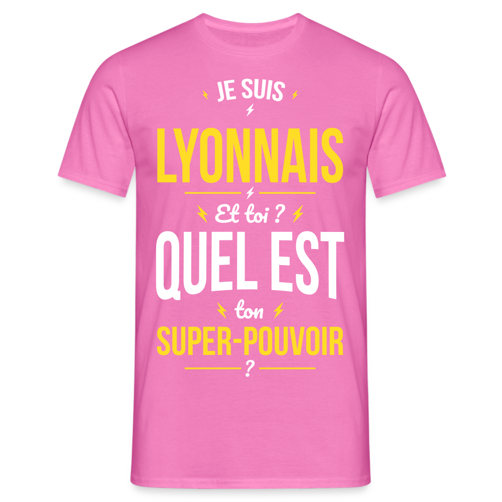 T-shirt Homme - Je suis Lyonnais - Super-pouvoir - rose