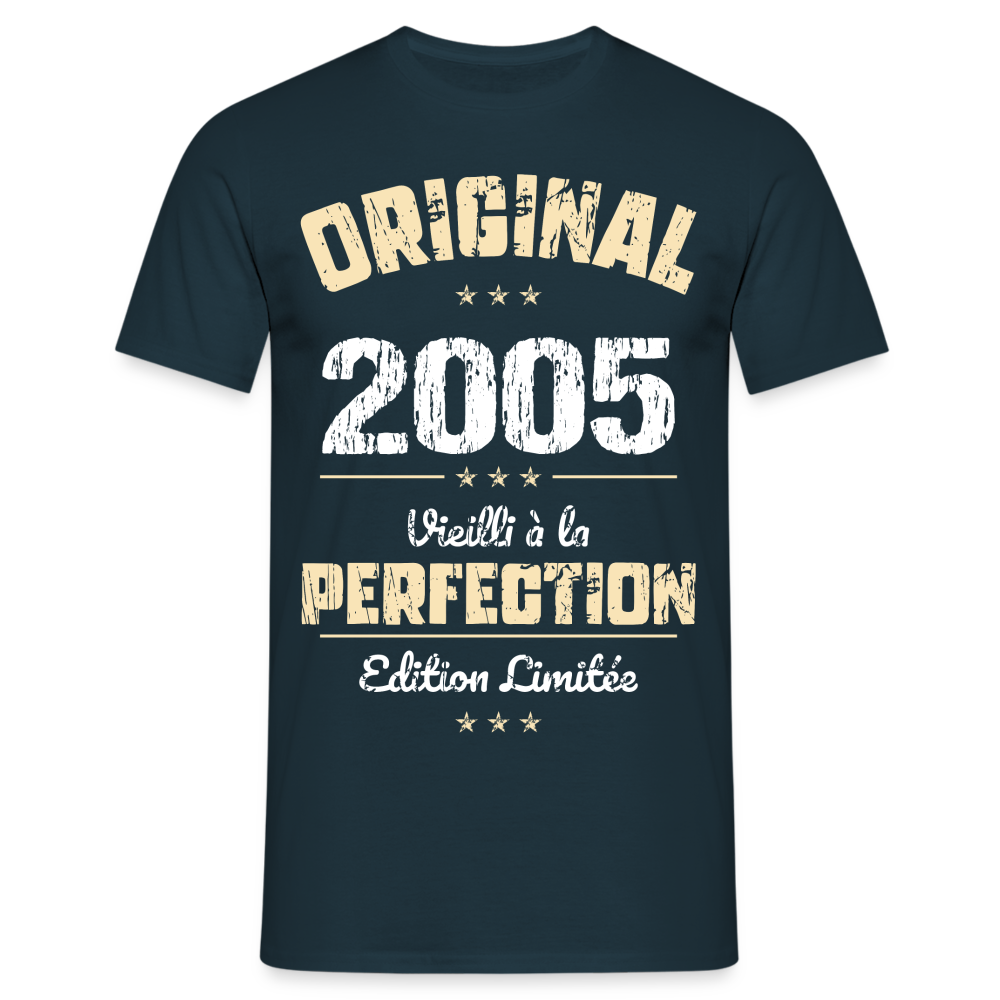 T-shirt Homme - Anniversaire 20 Ans - Original 2005 - marine