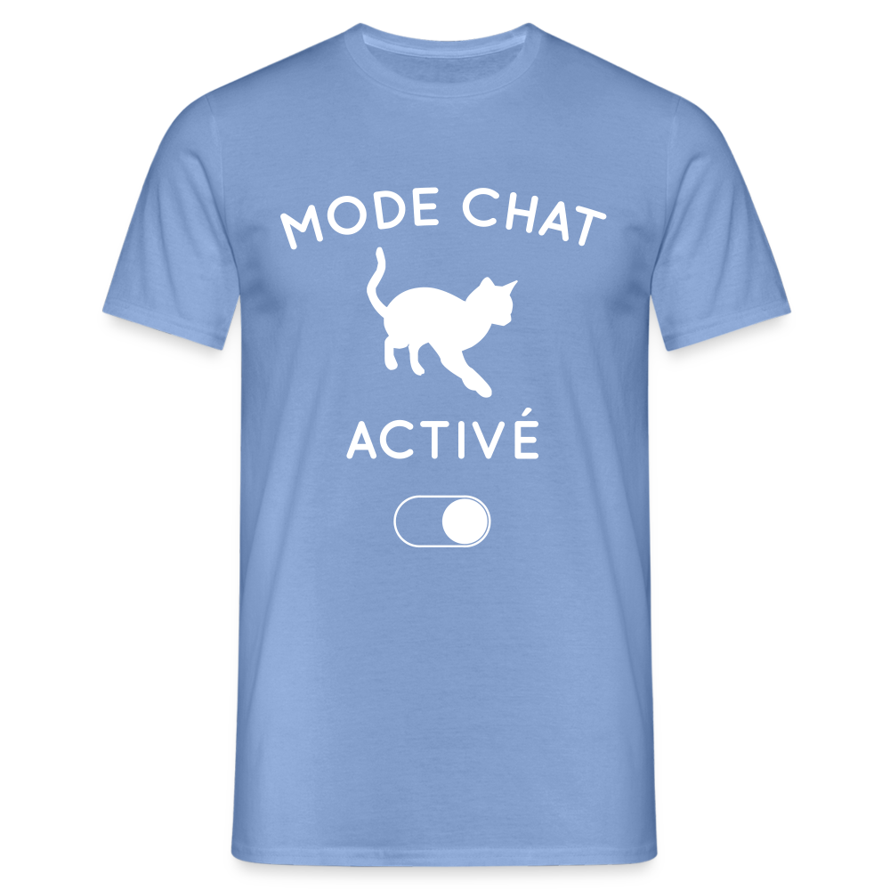 T-shirt Homme - Mode chat activé - carolina blue