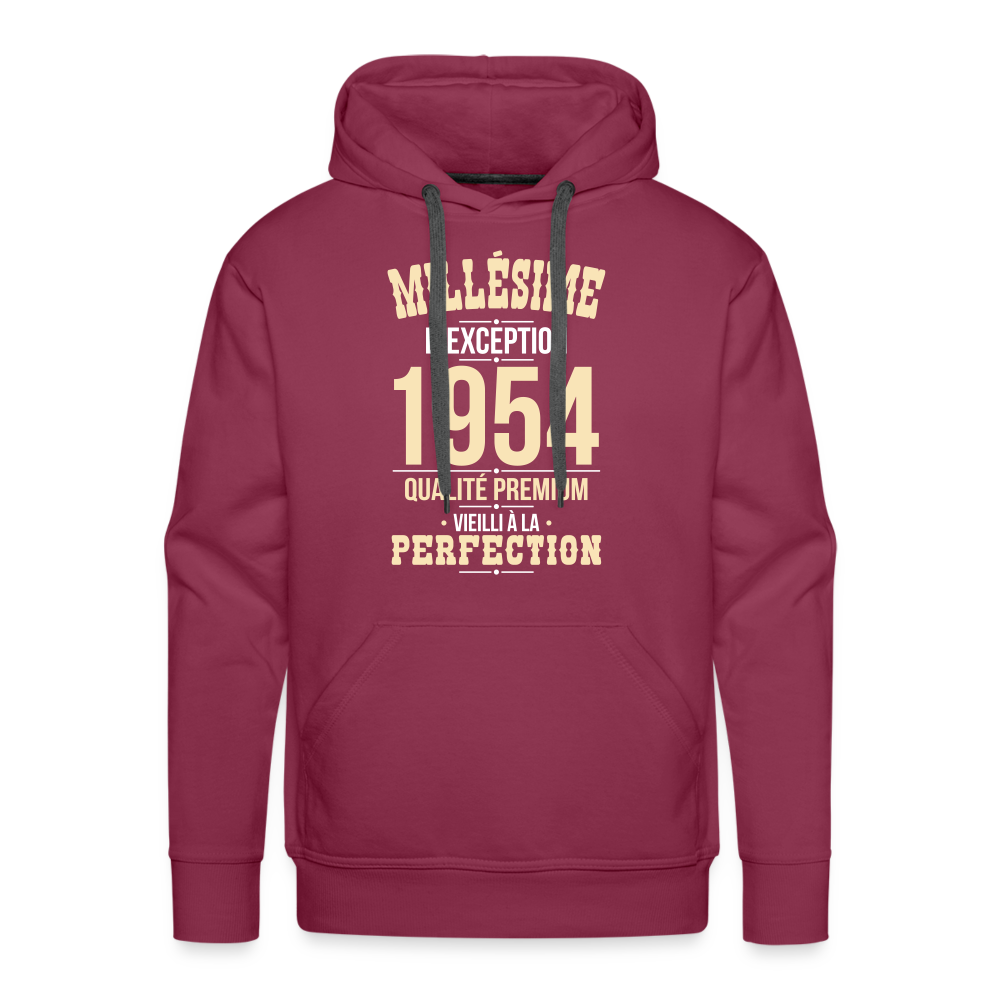 Sweat à capuche Premium Homme - Anniversaire 70 Ans - Millésime 1954 - bordeaux