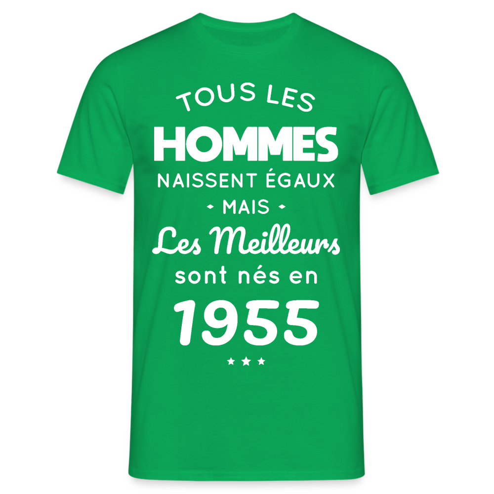 T-shirt Homme - Anniversaire 70 Ans - Les meilleurs sont nés en 1955 - vert