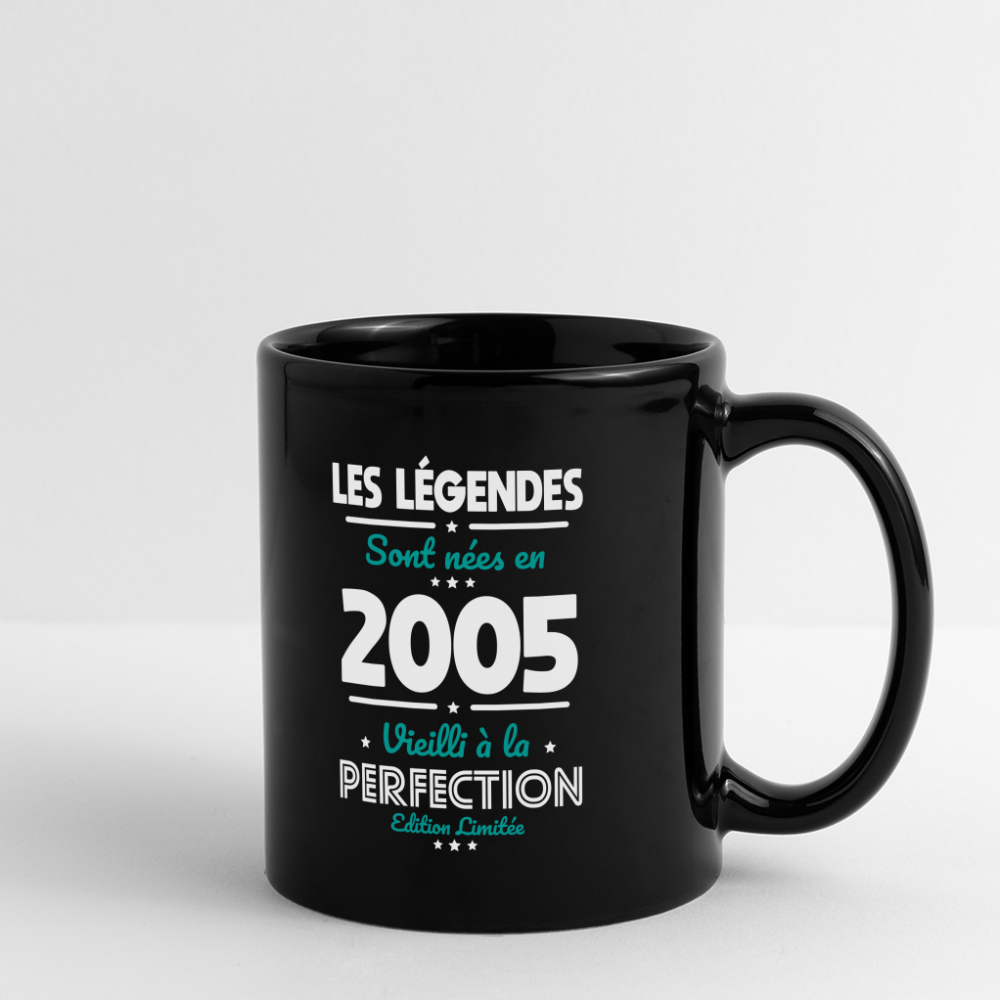 Mug uni - Anniversaire 20 Ans - Les Légendes sont nées en 2005 - noir