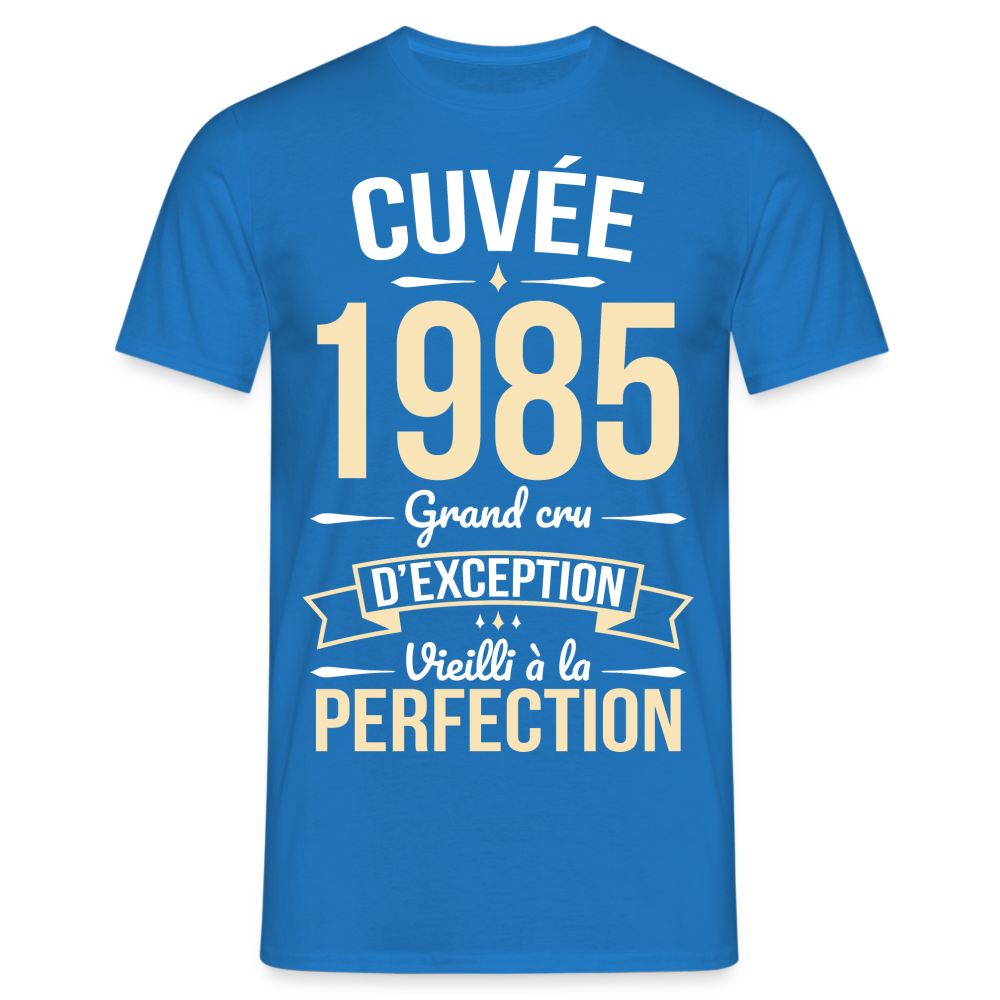 T-shirt Homme - Anniversaire 40 Ans - Cuvée 1985 - bleu royal