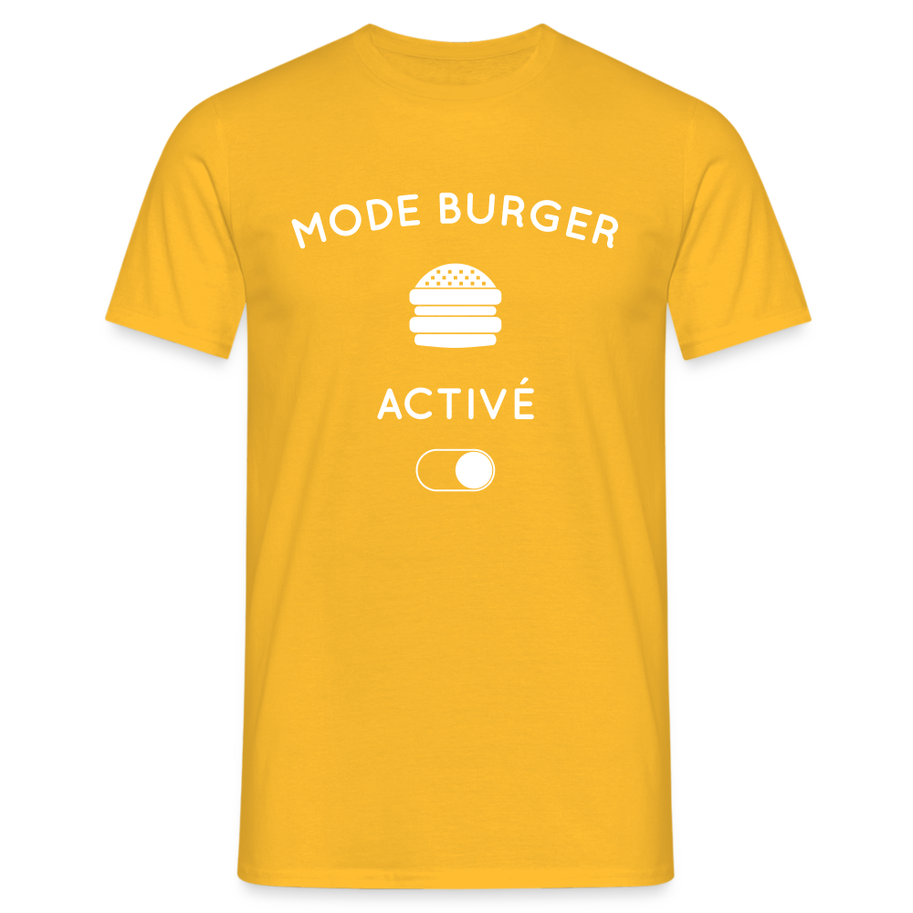 T-shirt Homme - Mode burger activé - jaune