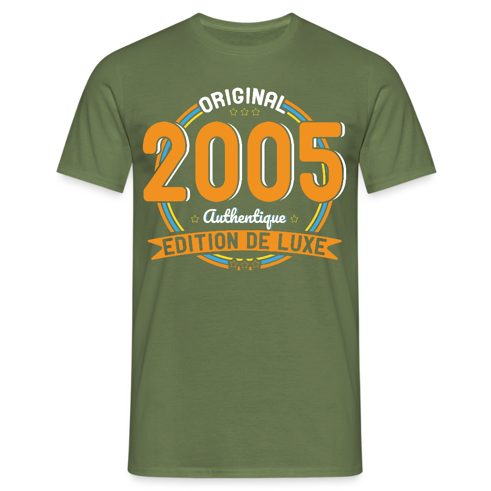 T-shirt Homme - Anniversaire 20 Ans - Original 2005 Authentique - vert militaire