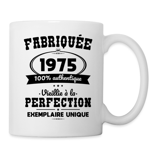 Mug blanc - Anniversaire 50 Ans - Fabriquée en 1975 - blanc