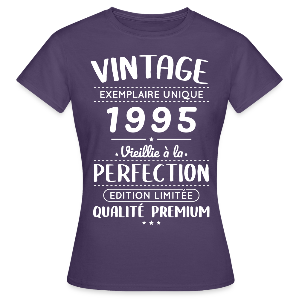 T-shirt Femme - Anniversaire 30 Ans - Vintage 1995 - violet foncé