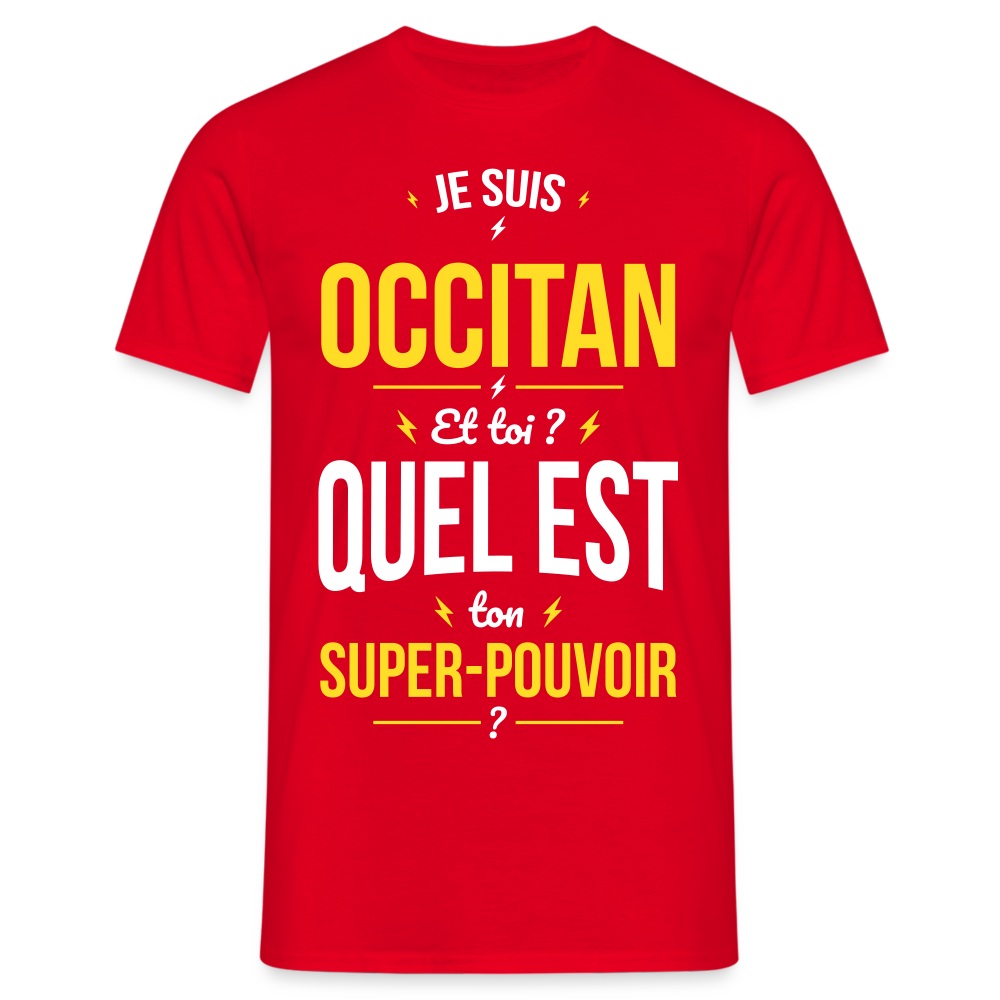 T-shirt Homme - Je suis Occitan - Super-pouvoir - rouge