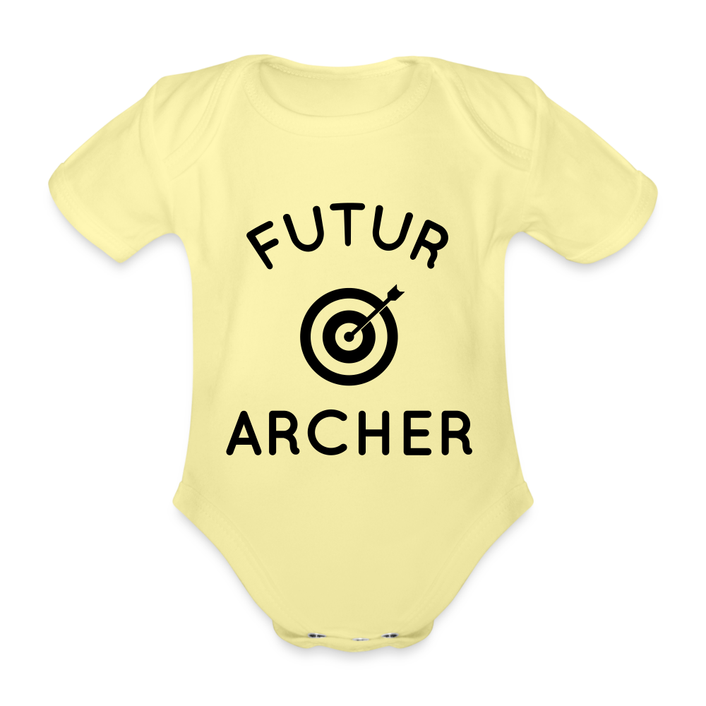 Body Bébé bio manches courtes - Futur archer - jaune délavé