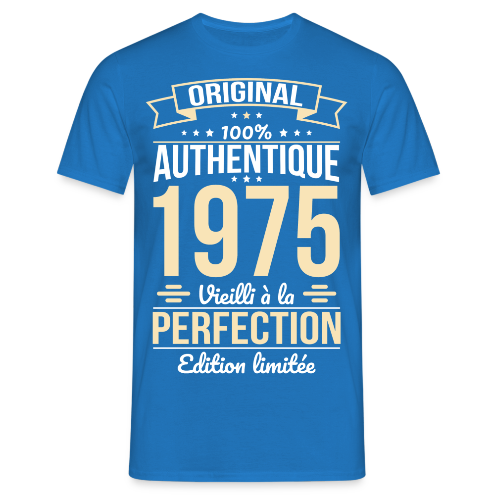 T-shirt Homme - Anniversaire 50 Ans - Original 1975 - bleu royal