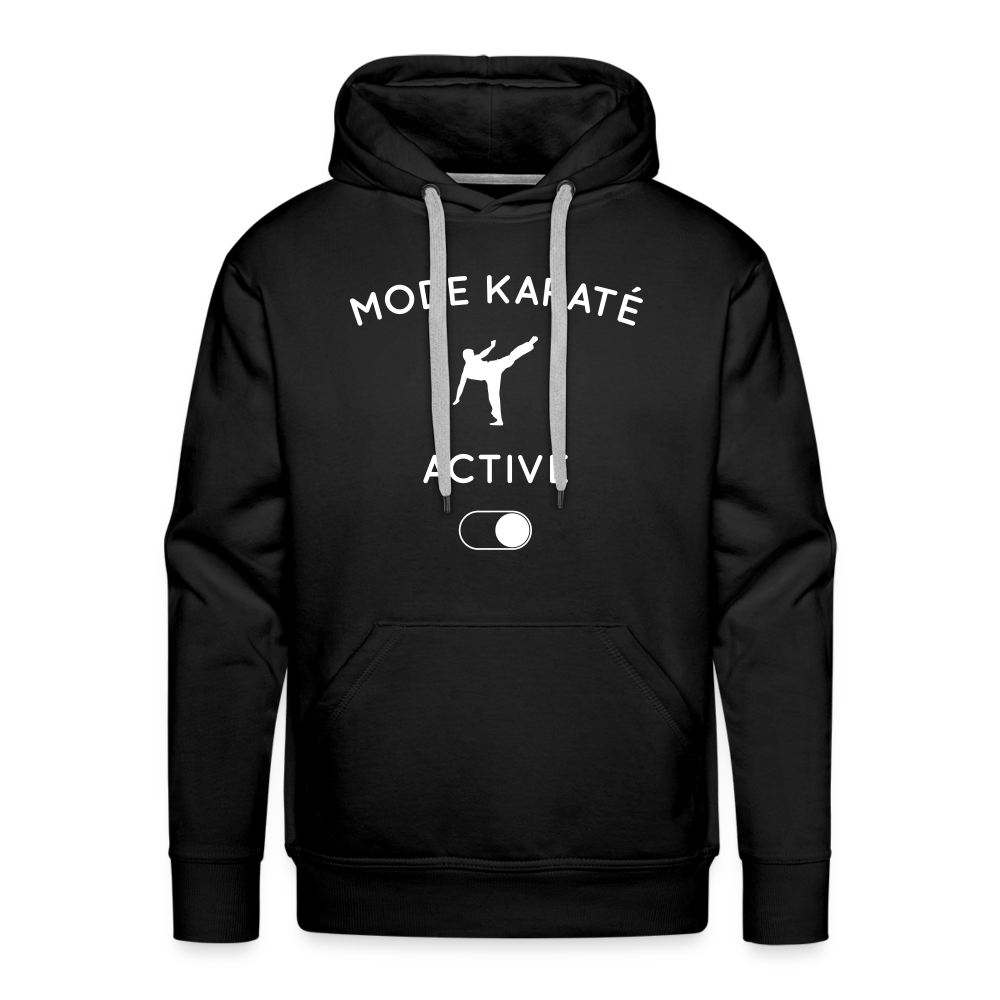 Sweat à capuche Premium Homme - Mode karaté activé - noir