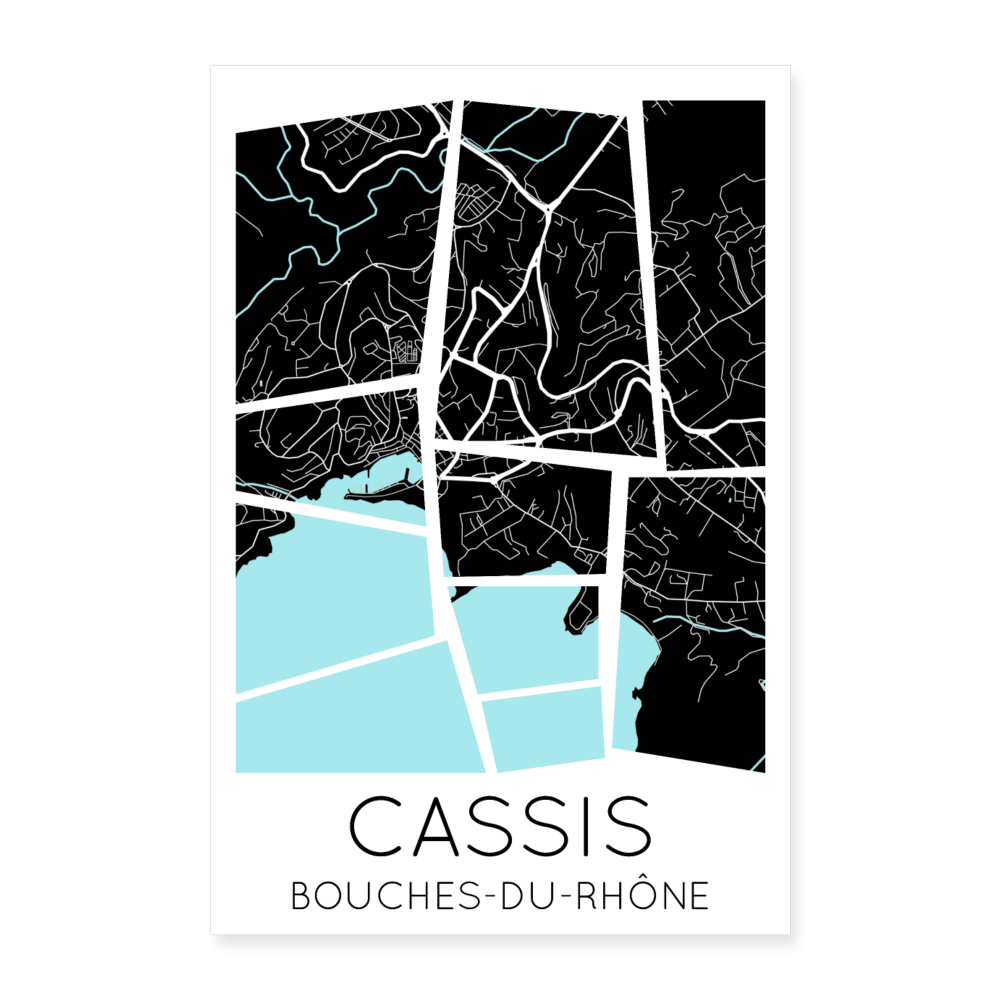 Poster Cassis - Plan Cassis - 60 x 90 cm - blanc