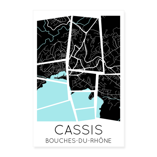 Poster Cassis - Plan Cassis - 60 x 90 cm - blanc