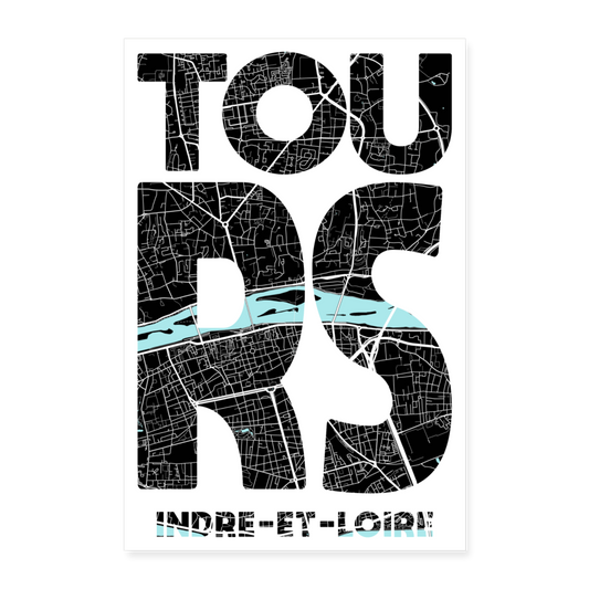 Poster Tours - Plan Tours - 40 x 60 cm - blanc