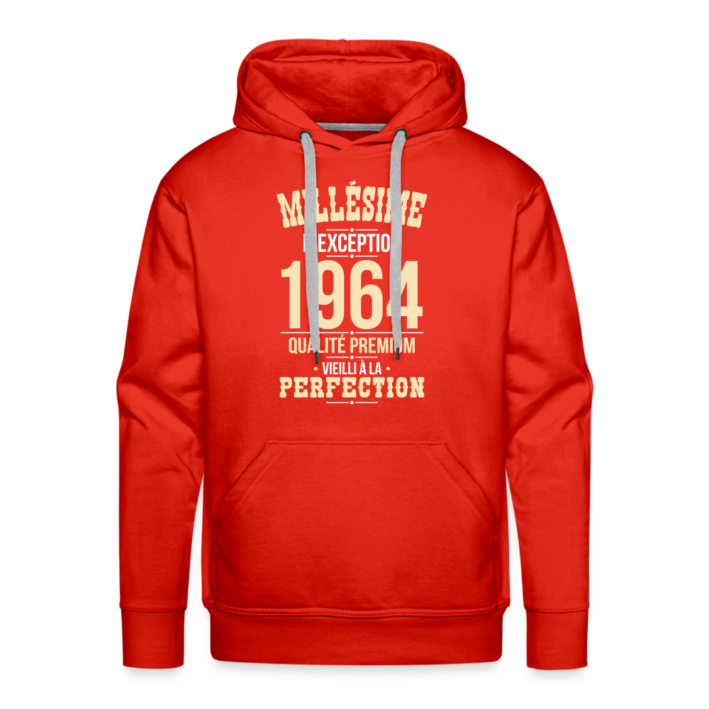 Sweat à capuche Premium Homme - Anniversaire 60 Ans - Millésime 1964 - rouge