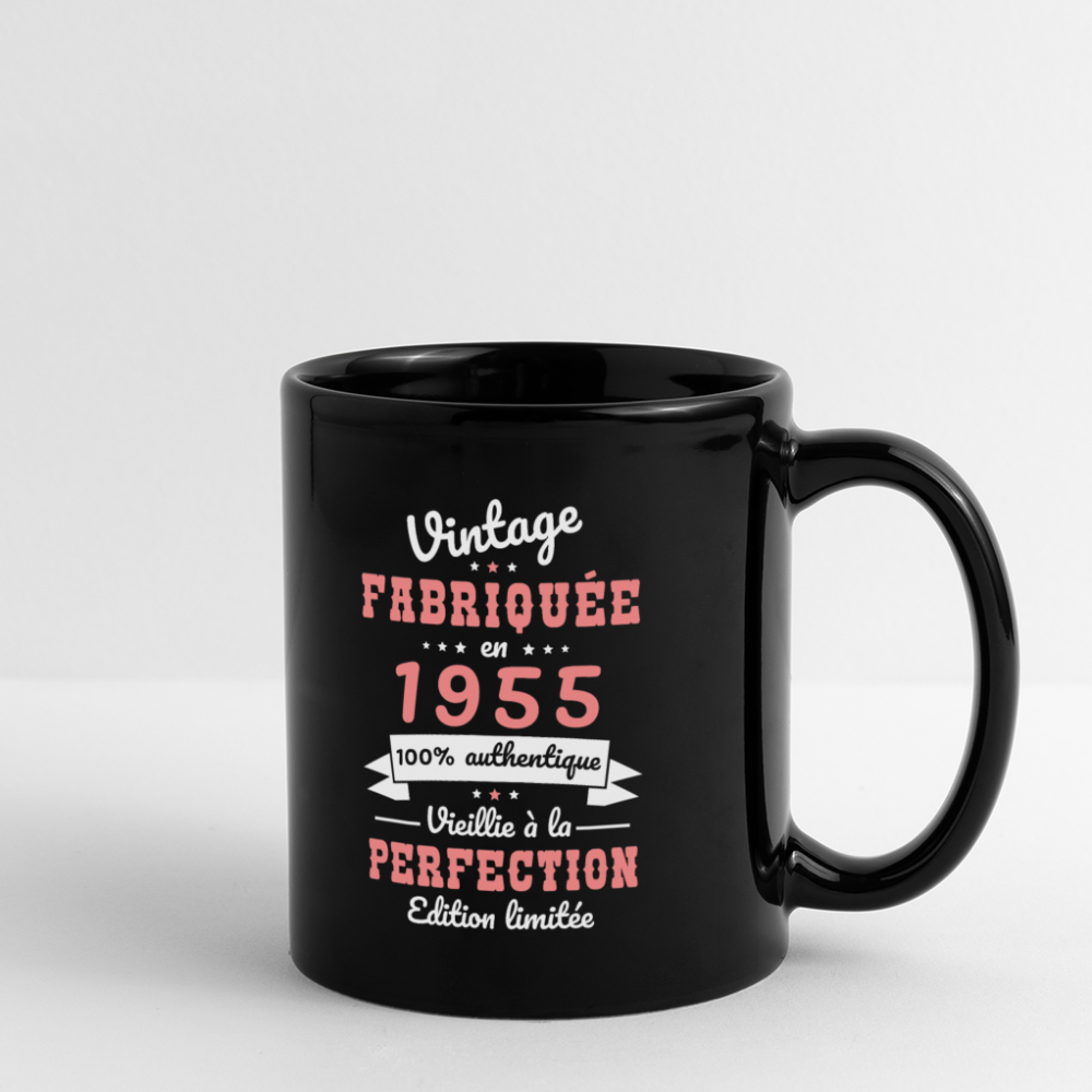 Mug uni - Anniversaire 70 Ans - Vintage fabriquée en 1955 - noir