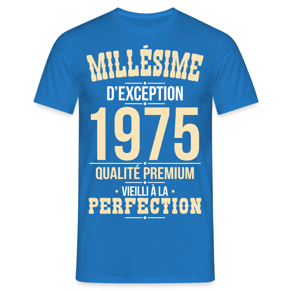 T-shirt Homme - Anniversaire 50 Ans - Millésime 1975 - bleu royal