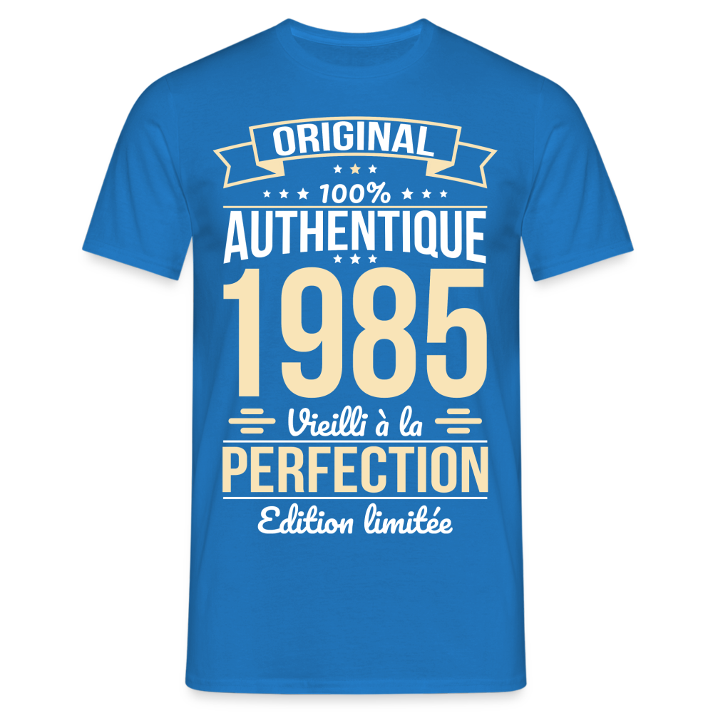 T-shirt Homme - Anniversaire 40 Ans - Original 1985 - bleu royal