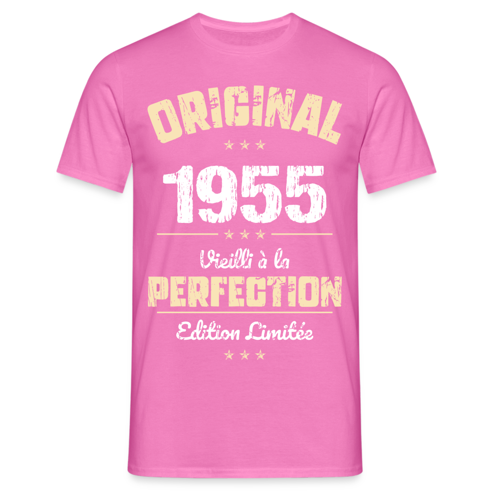 T-shirt Homme - Anniversaire 70 Ans - Original 1955 - rose