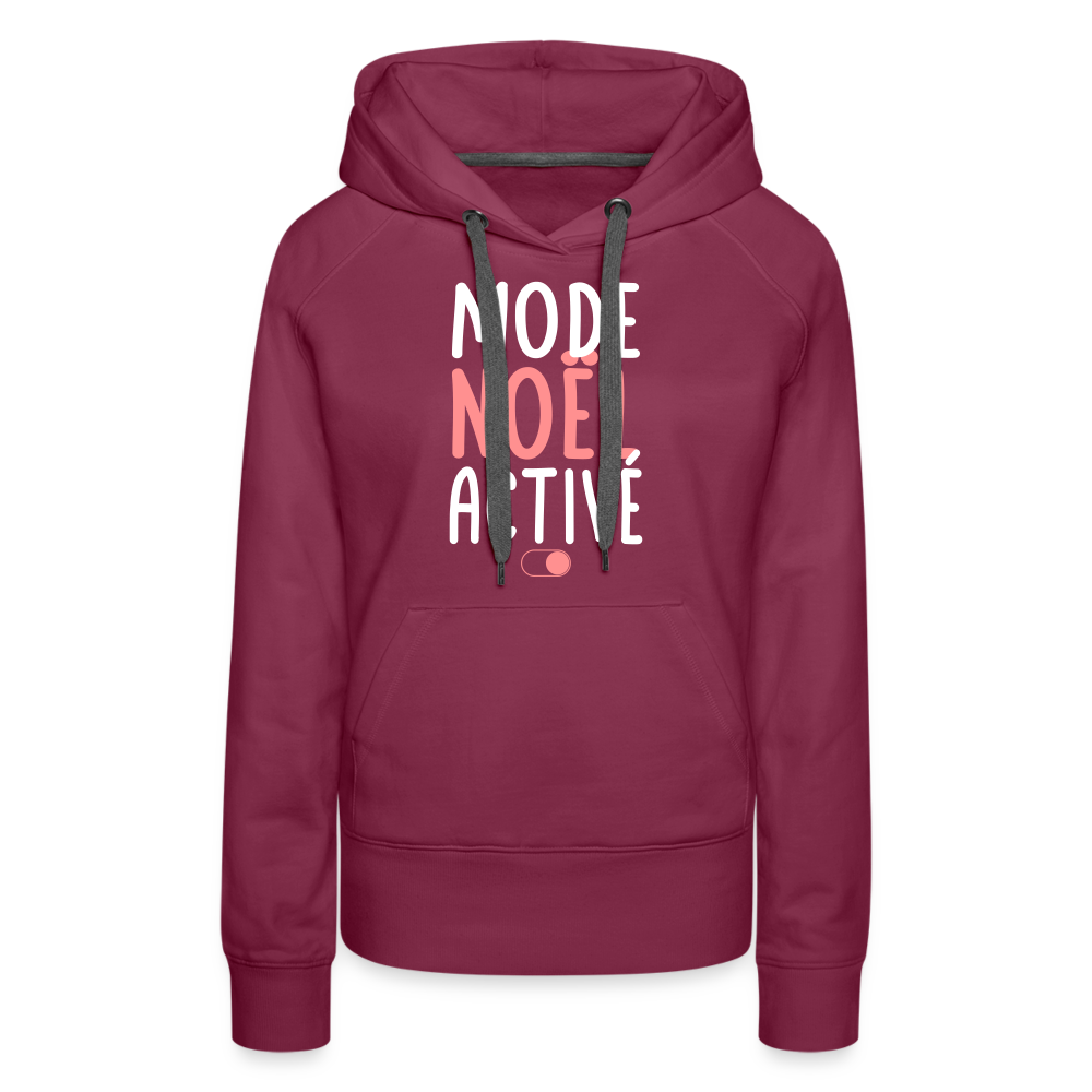 Sweat à capuche Premium Femme - Mode Noël activé - bordeaux