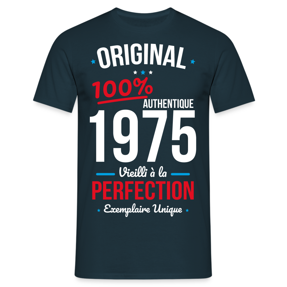 T-shirt Homme - Anniversaire 50 Ans - Original 1975 - marine