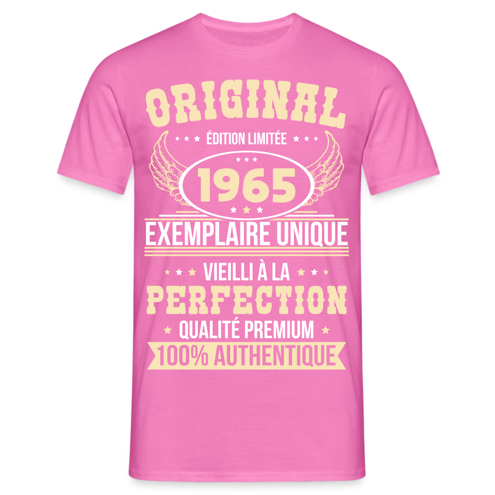 T-shirt Homme - Anniversaire 60 Ans - Original 1965 - rose