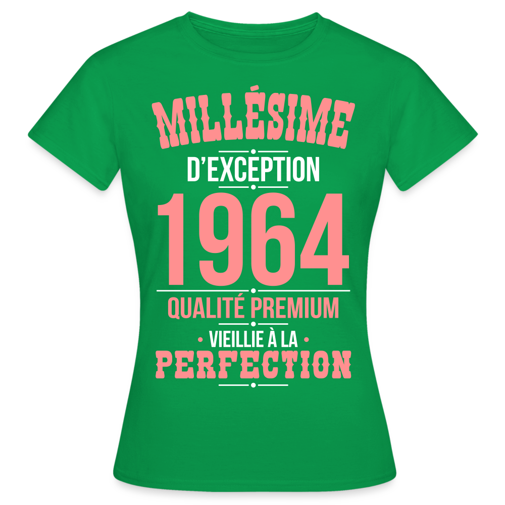 T-shirt Femme - Anniversaire 61 Ans - Millésime 1964 - vert