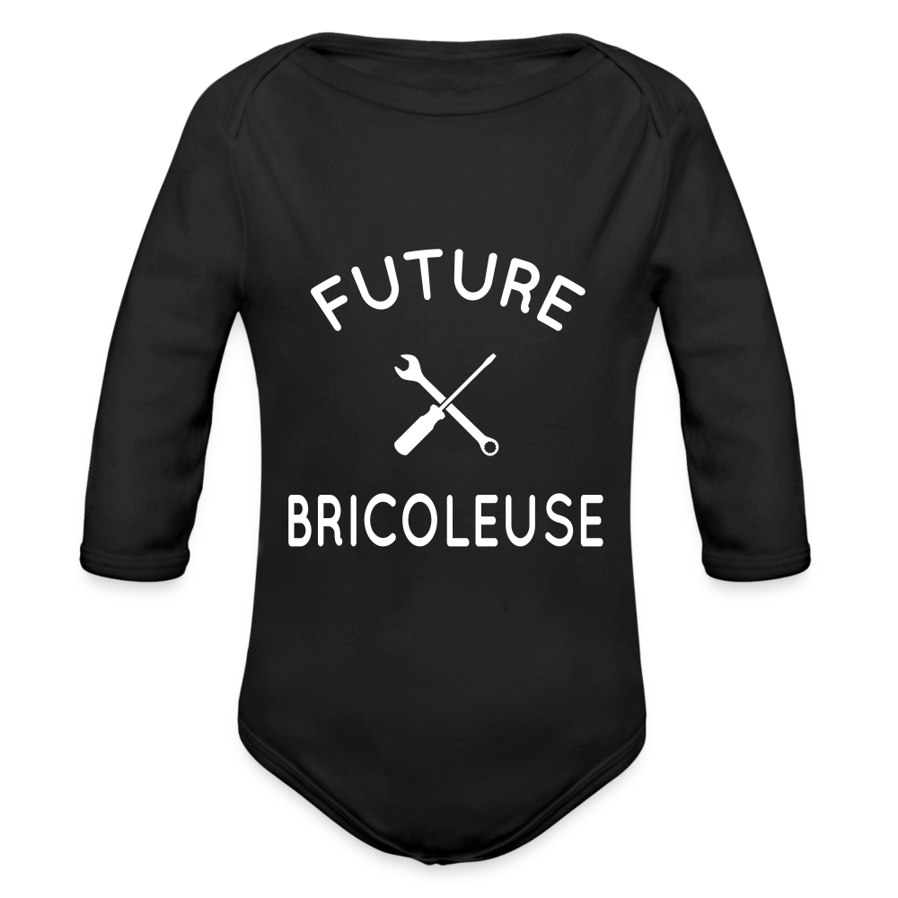 Body Bébé bio manches longues - Future bricoleuse - noir