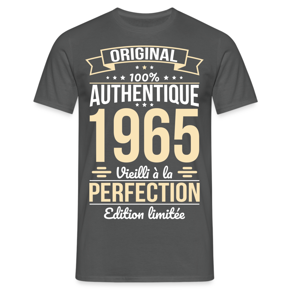 T-shirt Homme - Anniversaire 60 Ans - Original 1965 - charbon