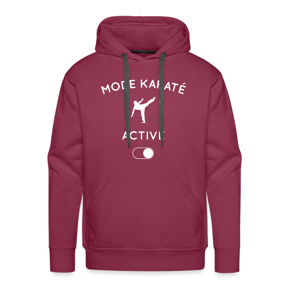 Sweat à capuche Premium Homme - Mode karaté activé - bordeaux