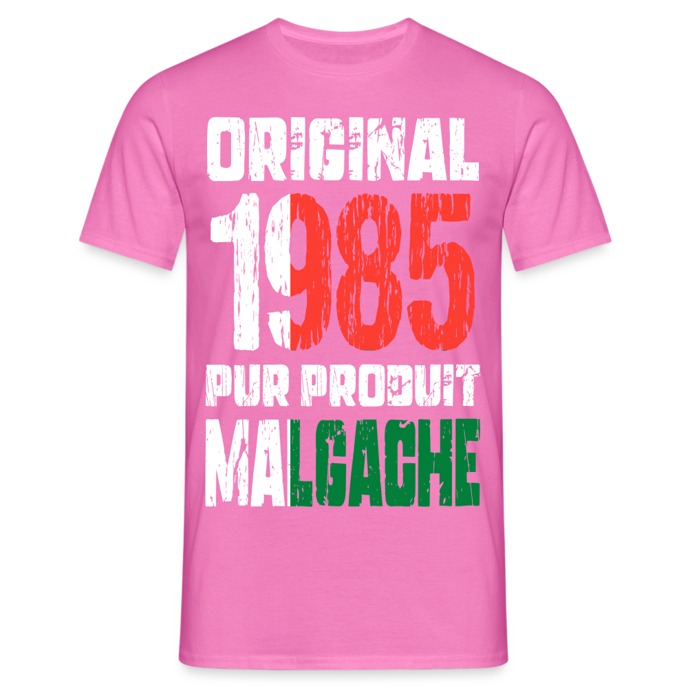 T-shirt Homme - Anniversaire 40 Ans - Original 1985 - Pur produit Malgache - rose