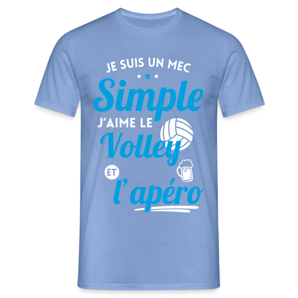 T-shirt Homme - J'aime le volley et l'apéro - carolina blue