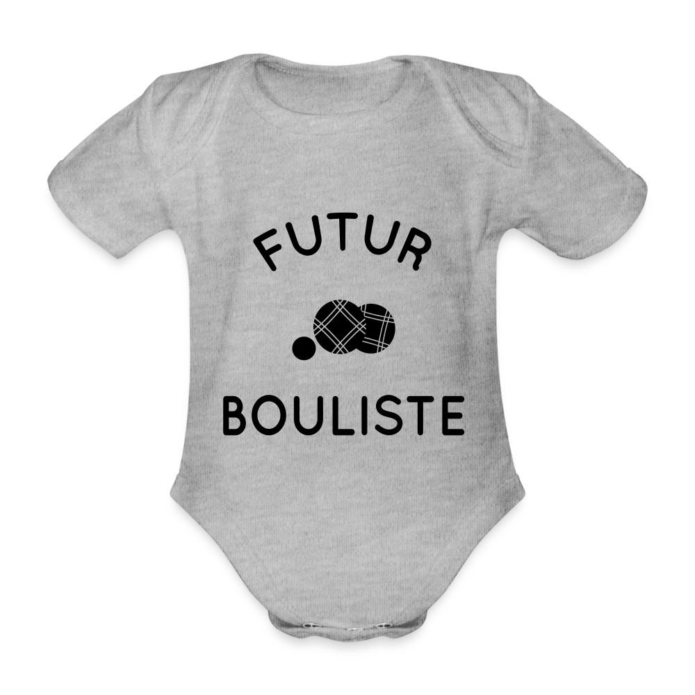 Body Bébé bio manches courtes - Futur bouliste - gris chiné