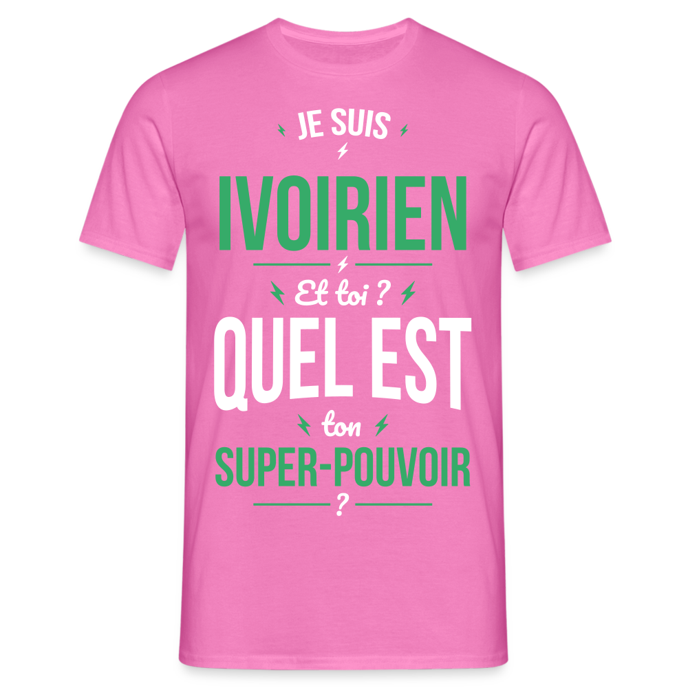 T-shirt Homme - Je suis Ivoirien - Super-pouvoir - rose