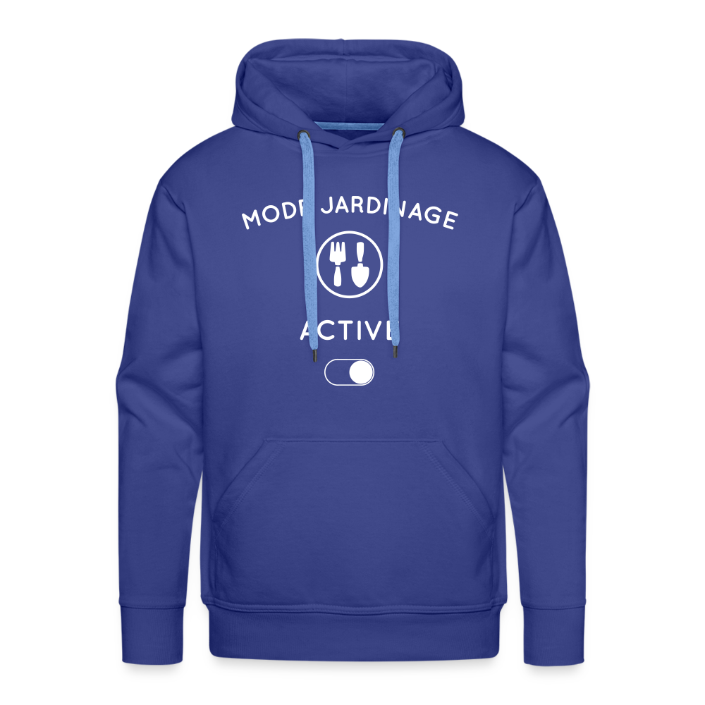 Sweat à capuche Premium Homme - Mode jardinage activé - bleu royal