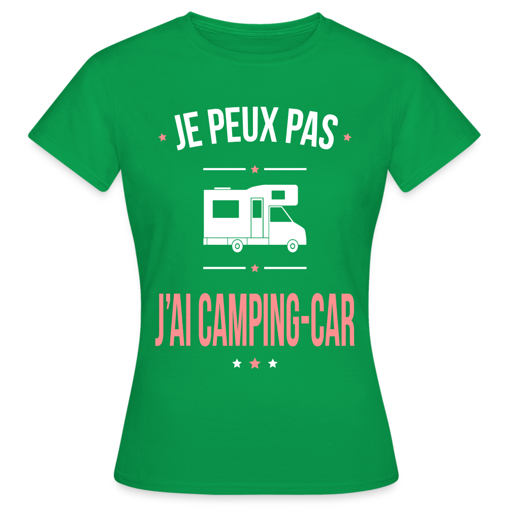 T-shirt Femme - Je peux pas j'ai Camping-car - vert