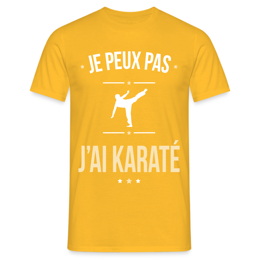 T-shirt Homme - Je peux pas j'ai Karaté - jaune