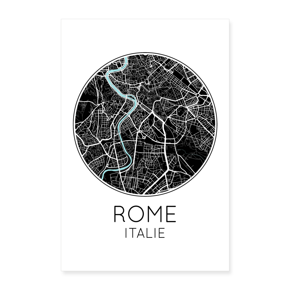 Poster Rome - Plan Rome - 60 x 90 cm - blanc