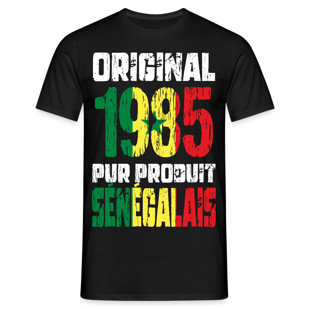 T-shirt Homme - Anniversaire 40 Ans - Original 1985 - Pur produit Sénégalais - noir