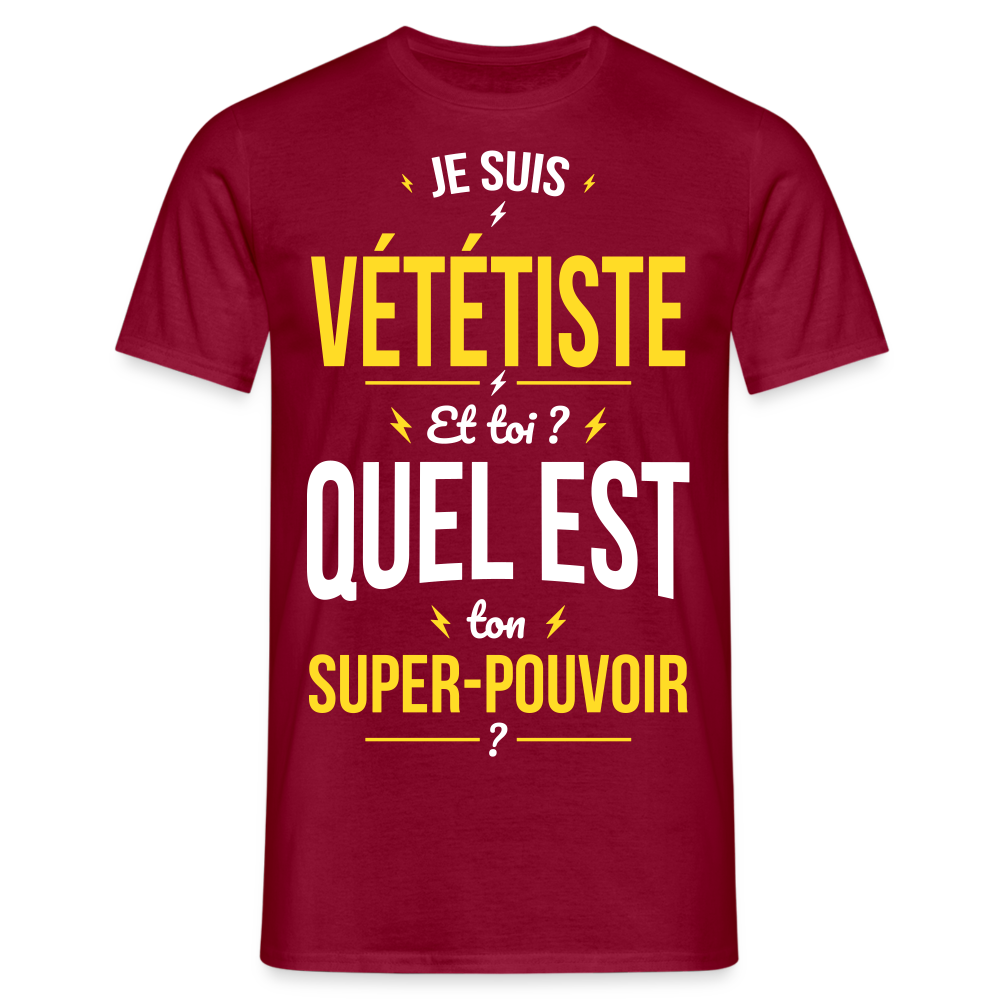 T-shirt Homme - Je suis vététiste - Super-pouvoir - rouge brique