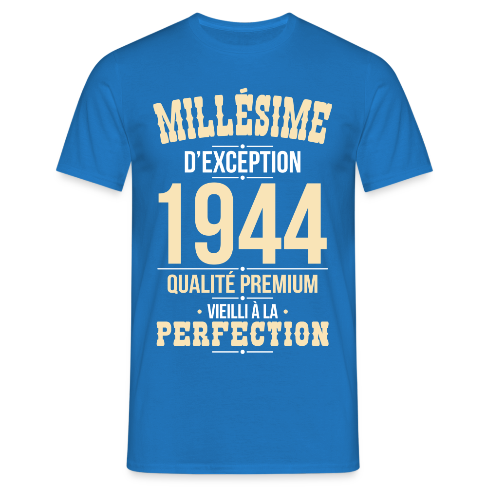 T-shirt Homme - Anniversaire 80 Ans - Millésime 1944 - bleu royal