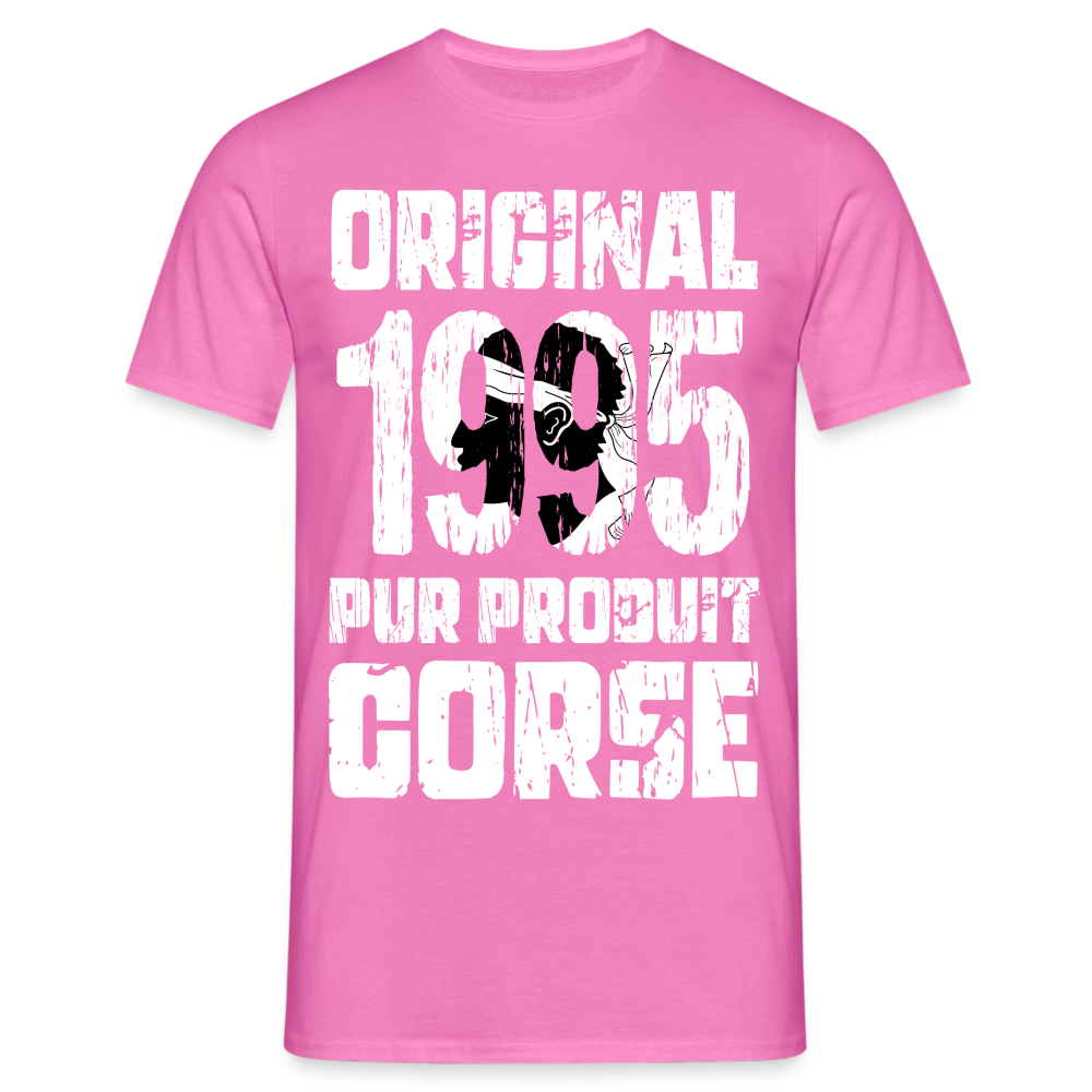 T-shirt Homme - Anniversaire 30 Ans - Original 1995 - Pur produit Corse - rose