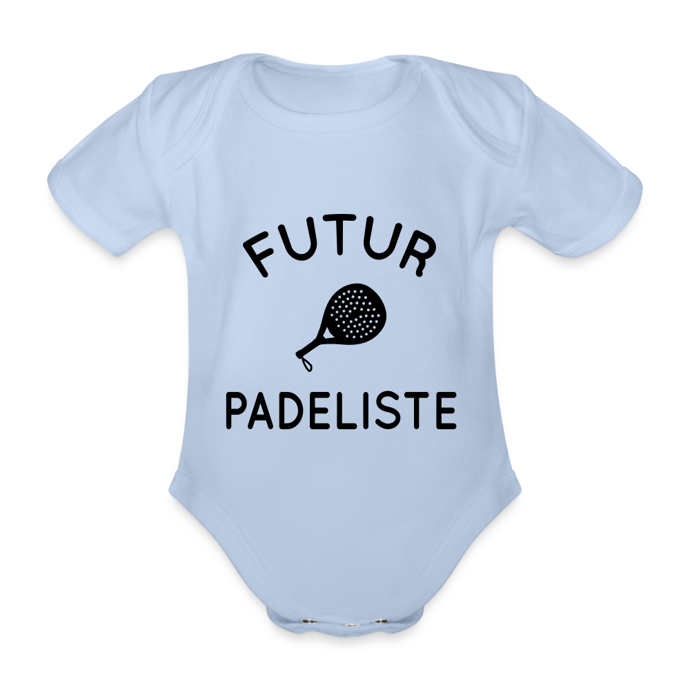 Body Bébé bio manches courtes - Futur padeliste - ciel