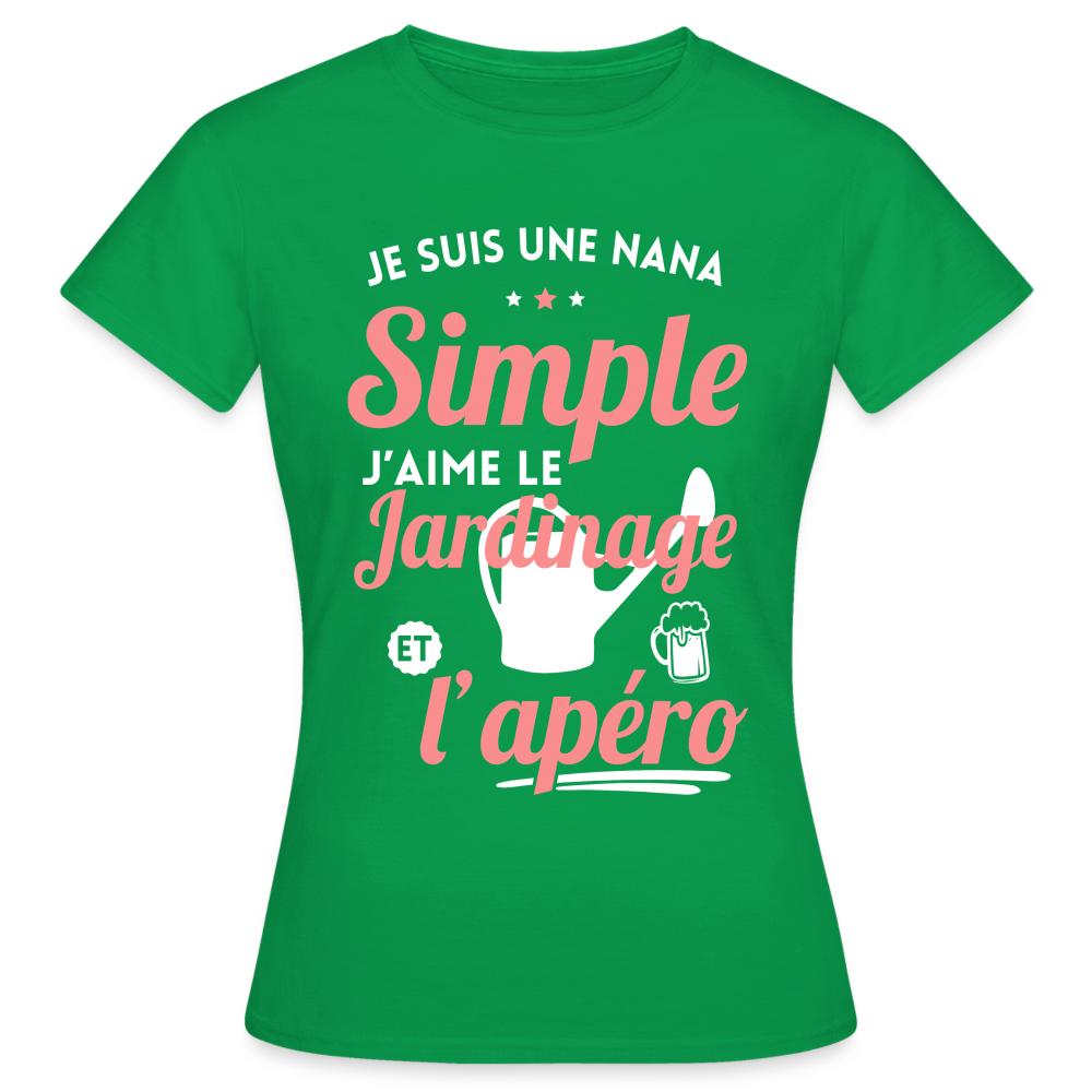 T-shirt Femme - J'aime le jardinage et l'apéro - vert