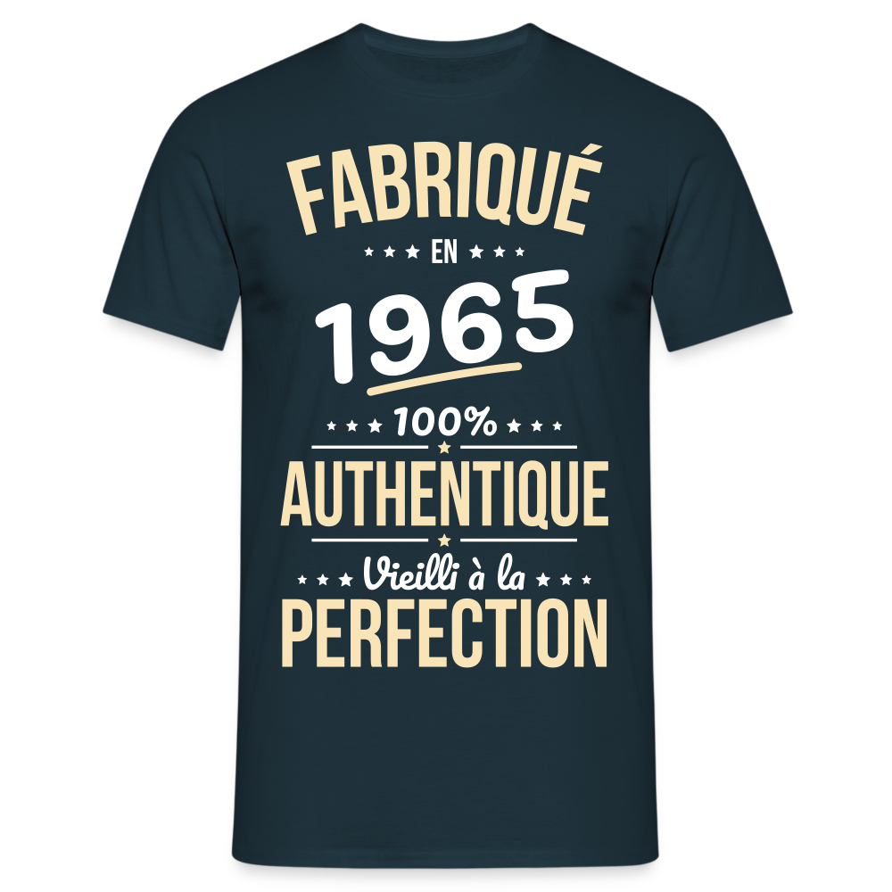 T-shirt Homme - Anniversaire 60 Ans - Fabriqué en 1965 - marine