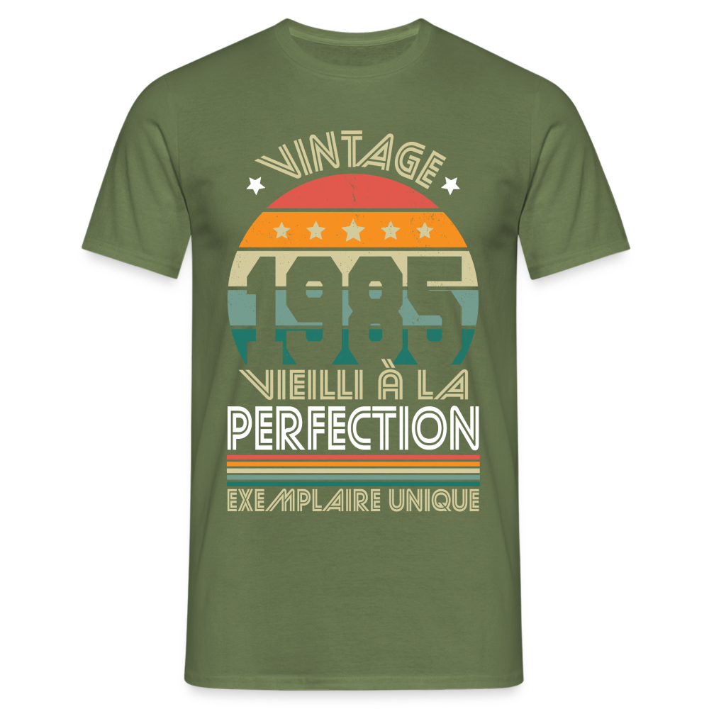 T-shirt Homme - Anniversaire 40 Ans - Vintage 1985 - vert militaire