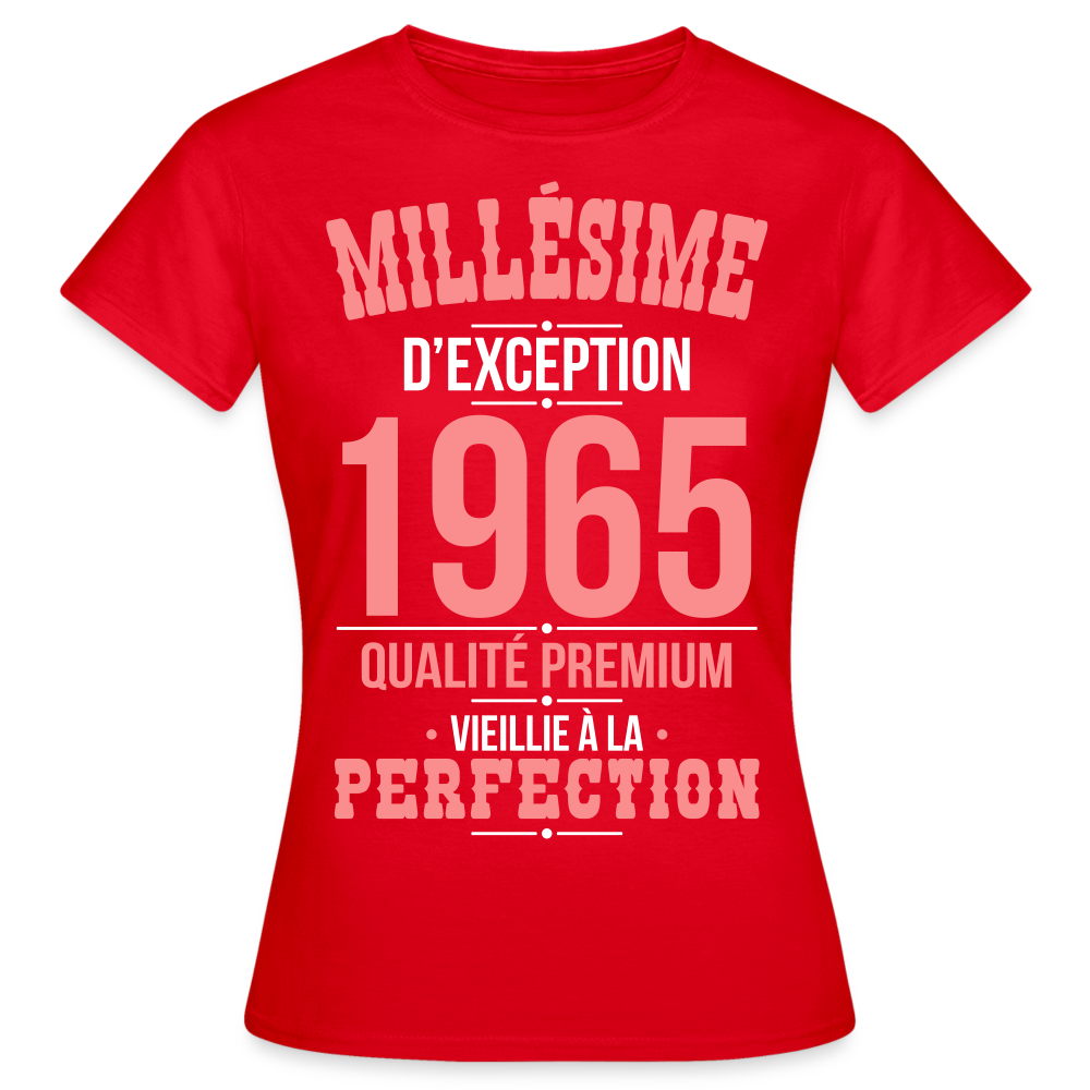 T-shirt Femme - Anniversaire 60 Ans - Millésime 1965 - rouge