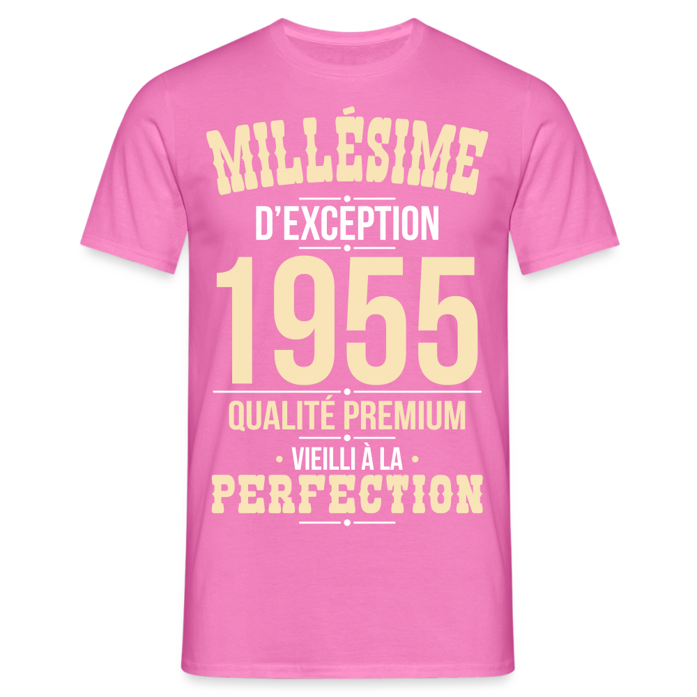 T-shirt Homme - Anniversaire 70 Ans - Millésime 1955 - rose