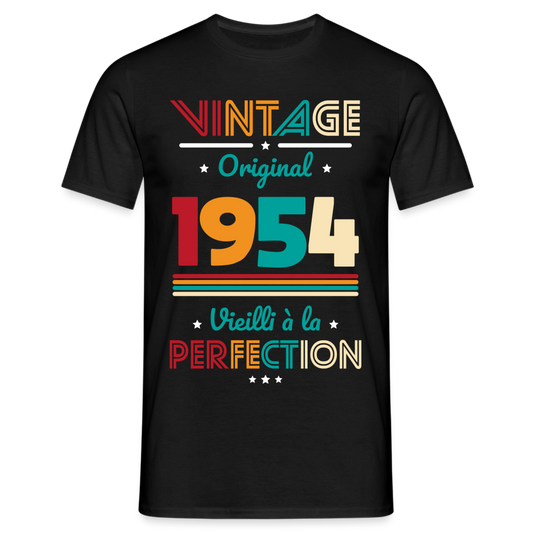 T-shirt Homme - Anniversaire 71 Ans - Vintage Original 1954 - noir