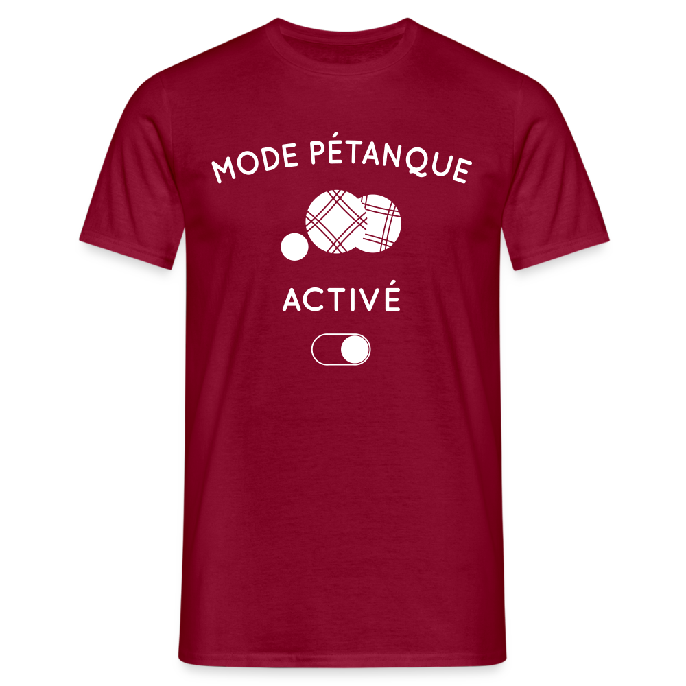 T-shirt Homme - Mode pétanque activé - rouge brique